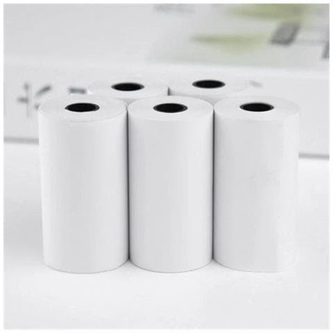 Confezione Da 5 Unità Rotolo Di Carta Per Fotocamere Termiche Istantanee E Stampanti Termiche. 2,4x2,4x5,5 Cm. Colore Bianco - Foto 2