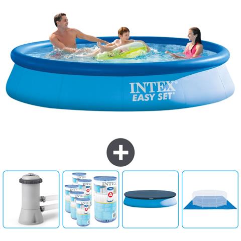 Piscina Fuori Terra - In Giro - 366x366x76 Cm - Blu - Include Accessori Coordinati Cb88 - Foto 1