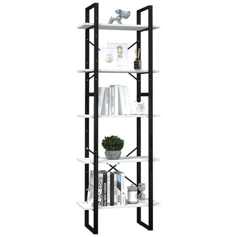 Lusso Casadino - Libreria A 5 Ripiani Bianca 60x30x175 Cm In Legno Di Pino - Foto 2