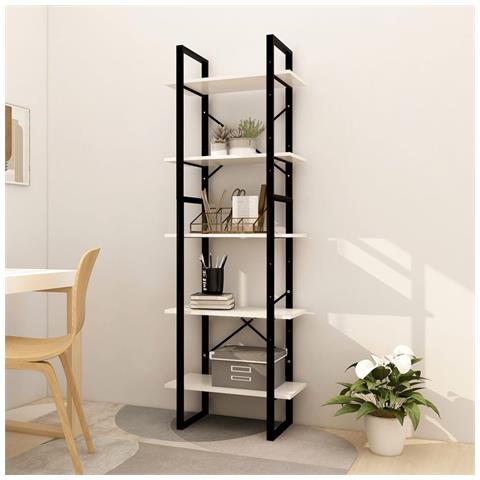 Lusso Casadino - Libreria A 5 Ripiani Bianca 60x30x175 Cm In Legno Di Pino - Foto 6