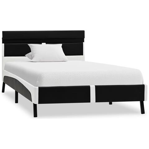 Giroletto Con Led Senza Materasso Nero In Similpelle 90x200 Cm - Foto 1