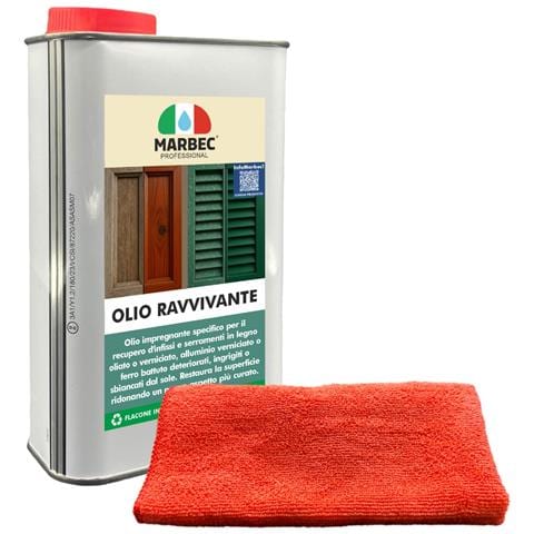 Olio Ravvivante 1lt + Panno Microfibra Olio Ravvivante Per Infissi In Legno, Alluminio Verniciato E Ferro Battuto, Rigenera, Protegge E Ravviva Superfici Opacizzate Dal Sole. - Foto 1