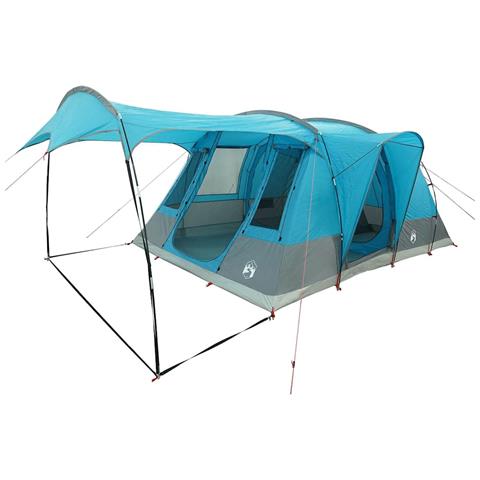 Tenda da Campeggio a Tunnel per 5 Persone Blu Impermeabile - Foto 2