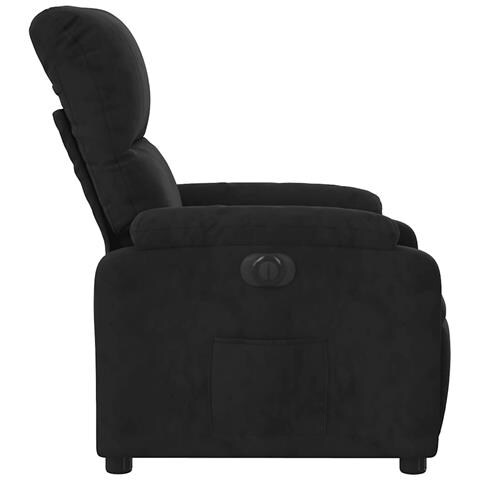 Poltrona Reclinabile Elettrica Nera in Tessuto di Microfibra - Foto 9