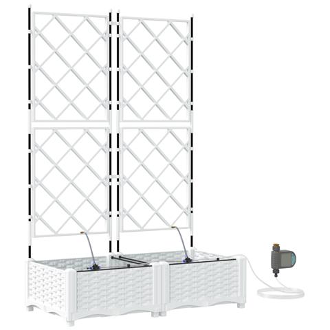 Fioriere con Sistema di Irrigazione 2 pezzi Bianche - Foto 1