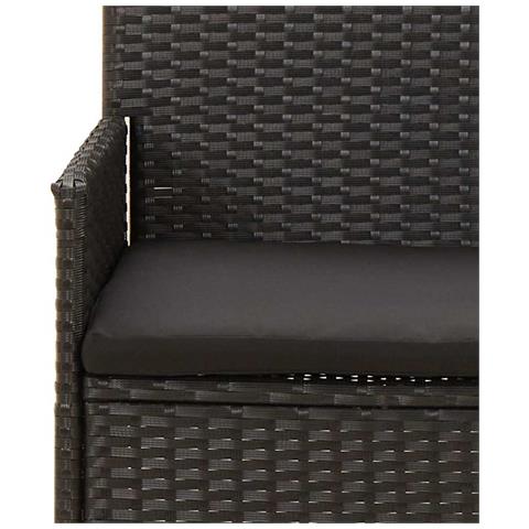 Set Divani da Giardino 4 pz con Cuscini Nero in Polyrattan - Foto 9