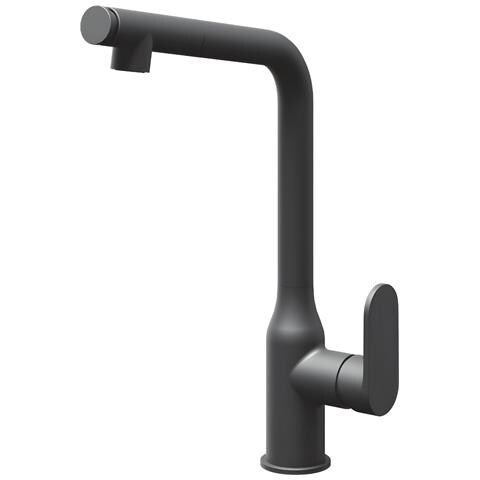 Miscelatore Lavello Cucina Damasco Con Doccetta Estraibile Canna Orientabile *** Finitura- : Nero Opaco - Foto 1