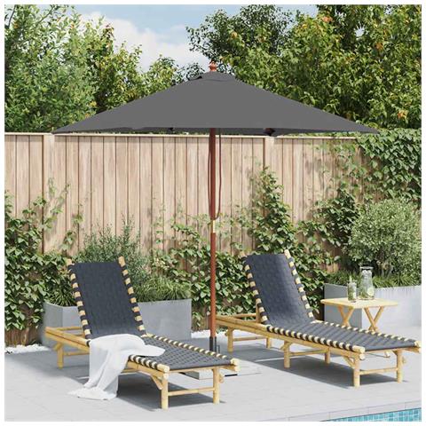 Lusso Casadino -  Ombrellone Da Esterni Con Palo In Legno 150x200 Cm Antracite - Foto 8