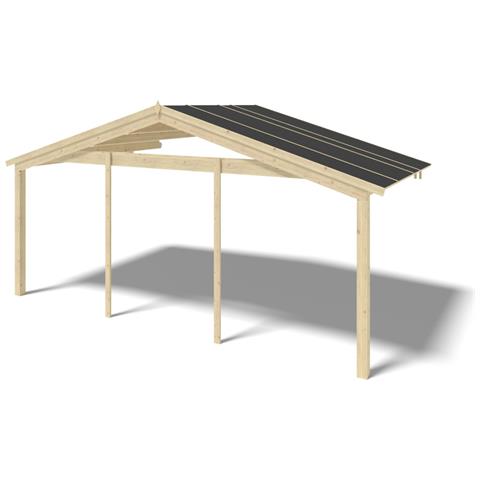 Tettoia Di Terazzo In Legno - 6x3m - Colore Naturale - Foto 1