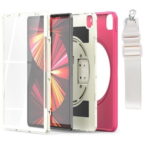 Custodia Per Ipad Pro 3/2/1 11"" Con Supporto E Tracolla Rosa - Foto 4