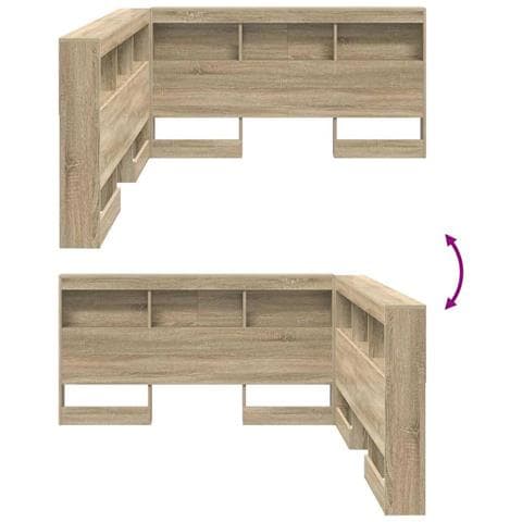 Testata contenitore rovere sonoma 140 cm Legno multistrato - Foto 9