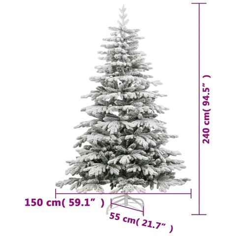 Albero Natale Artificiale Incernierato con Neve Fioccata 240 cm - Foto 10