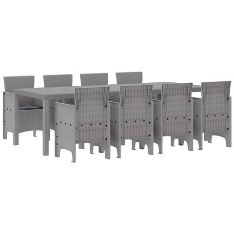 Set da Pranzo per Giardino 9 pcs Bianco Rattan Polt - Foto 1