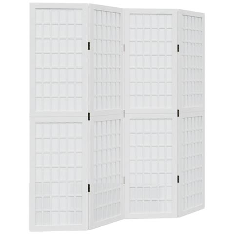 Divisorio Ambienti 4Pannelli Bianco Legno Massello di Paulownia - Foto 1