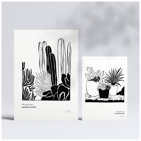 Set Di 6 Stampe Stampe Artistiche E Astratte Per L'interior Design Con Inchiostro Nero Per Il Cortile A3 & A4 Senza Cornice - Foto 2