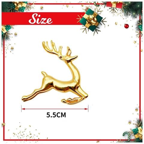 Anelli Per Tovaglioli Natalizi 5.5cm Oro (set Da 12) - Design Renna In Metallo - Foto 5