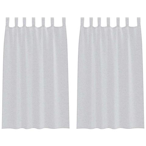 Tende con tende 2 pcs Grigio chiaro Poliestere - Foto 1