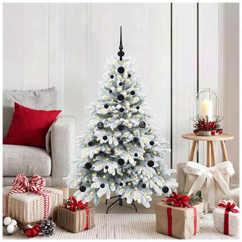 Albero di Natale artificiale con 150 LED Bianco 120 cm PE e PVC - Foto 2