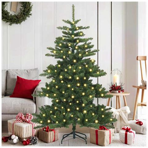 Albero di Natale Artificiale con Rami Pieghevoli Verde 150 cm - Foto 2