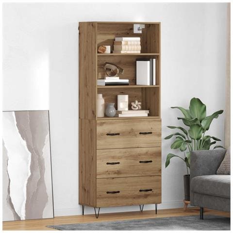 Credenza con cassetto Rovere artigianale 69,5 x 34 x 180 cm - Foto 2