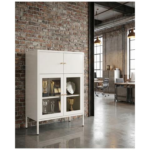 Vetrina In Vetro Esholt Metallo 80 Cm Beige Chiaro - Foto 1