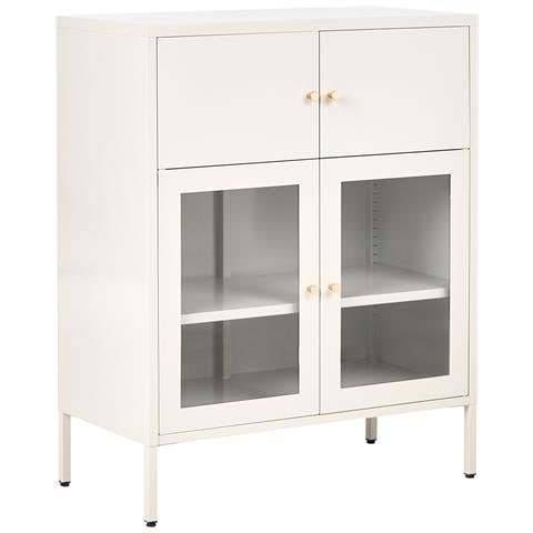 Vetrina In Vetro Esholt Metallo 80 Cm Beige Chiaro - Foto 2