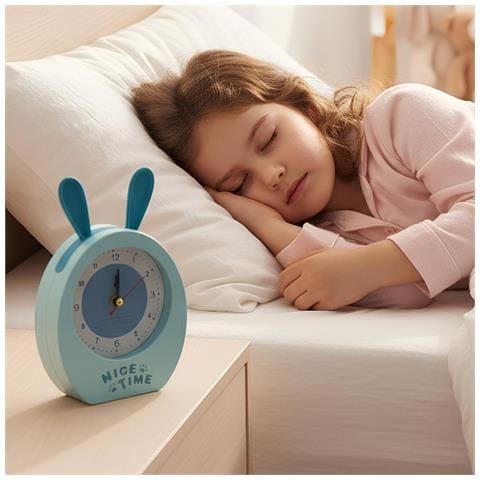 Sveglia Analogica Per Bambini Design Orecchie Di Coniglio Modello Nice Time - Foto 2