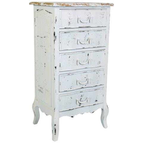 Cassettiera In Legno Bianco 50x40x98 - Foto 1