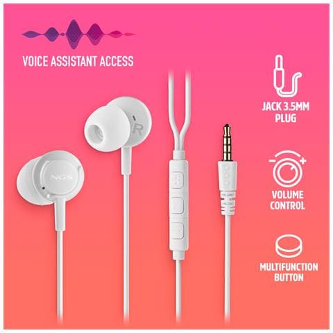 Auricolari Cross Drift White - In-ear, Microfono, Controllo volume, Jack 3.5mm - Foto 4