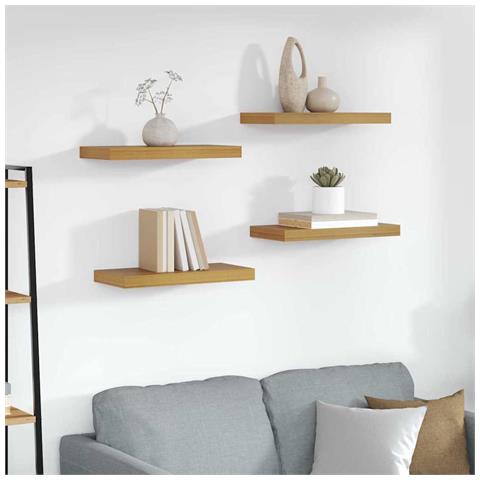 Scaffale da parete 4 pcs Beige 50 x 23,5 x 4 cm - Foto 2