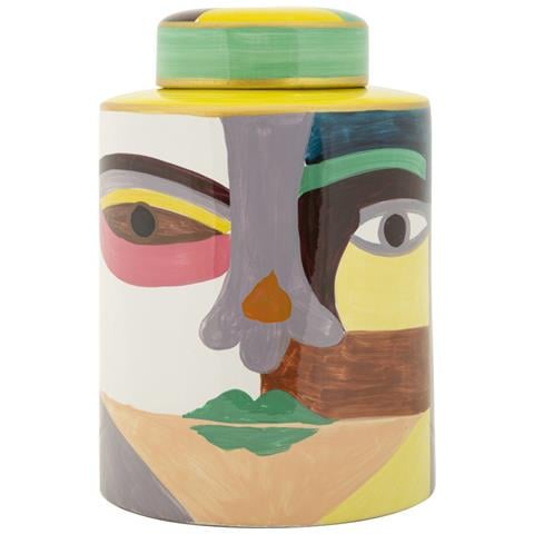 Vaso Piccassy Color Top Medio In Ceramica Con Volto Cubista - Foto 1