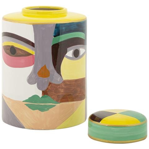 Vaso Piccassy Color Top Medio In Ceramica Con Volto Cubista - Foto 2