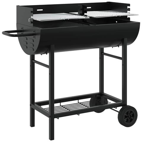 griglia a carbone 96,5 x 42,5 x 88,5 cm Nero - Foto 1