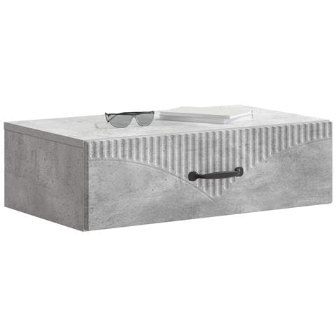 Tavolino da Parete Laterale Grigio Cemento 59 x 34,5 x 17 cm - Foto 2
