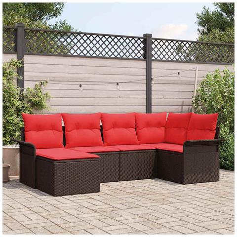 Set Divano da Giardino 6 pcs Marrone polyrattan - Foto 2