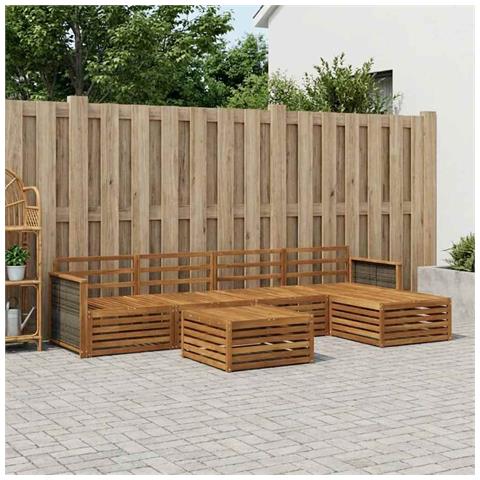Set di divani da esterno 6 pcs Naturale - Foto 2