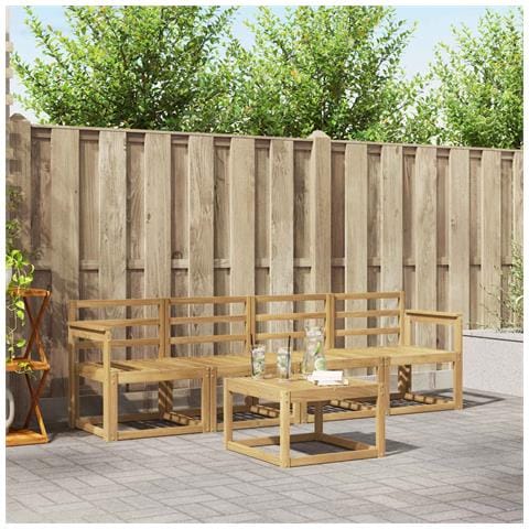 Set di divani da esterno 5 pcs Bianco 59 x 59 x 37 cm - Foto 2