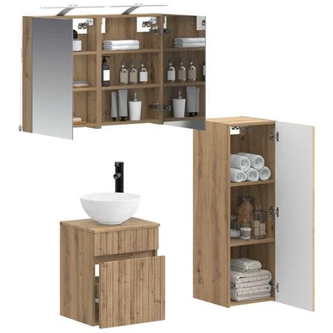 Set di mobili per il bagno 4 pcs Rovere Artigianale - Foto 2