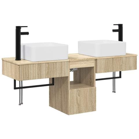 Set di Armadi da Bagno 3 pz Rovere Sonoma 53 x 35 x 39 cm - Foto 1