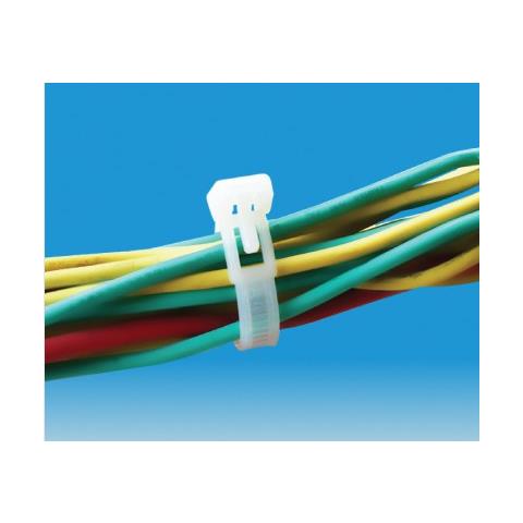 ISWT-876250 - Fascette Fermacavi con Linguetta 250x7,6mm in Nylon 100pz Bianco - Foto 4