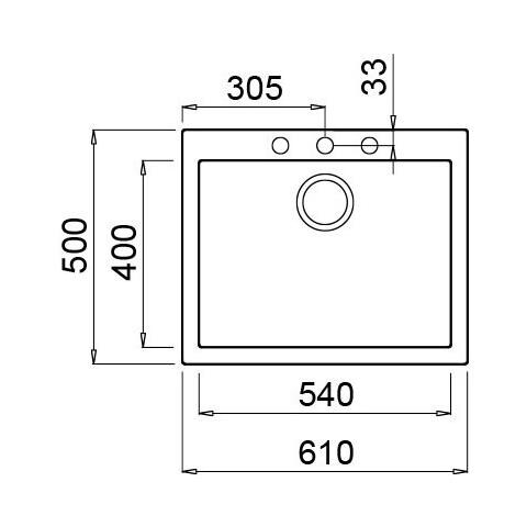 Lavello Quadra 110 Keratek Plus 61x50 cm 1 vasca Colore Light Grey 97 - Foto 2