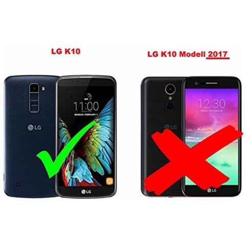 Catena Di Telefoni Cellulari Compatibile Con Lg K10 2016 In Nero Argento - Coperchio Protettivo In Silicone Con Anelli D'oro, Cinturino In Corda E Custodia Staccabile - Foto 2