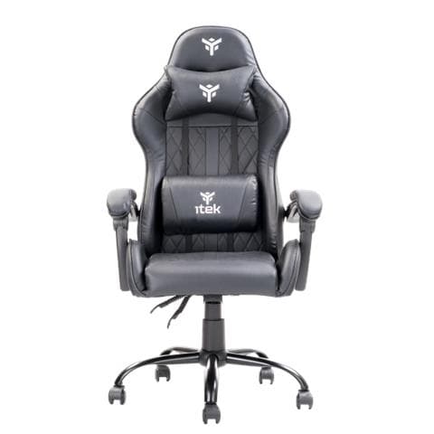 SEDIA GAMING RHOMBUS PF10 - PVC, Doppio Cuscino, Schienale Reclinabile, Nero Nero (ITCGPF10BB) - Foto 3