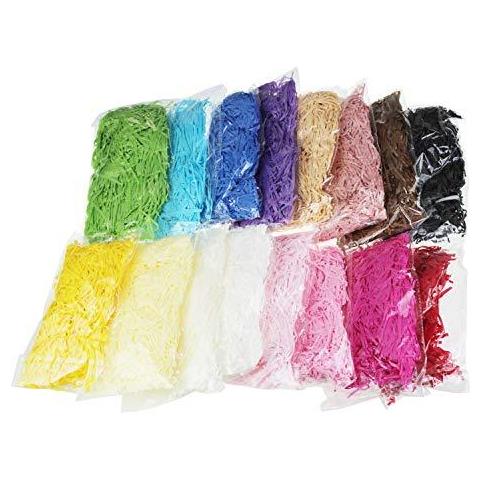 Ljy 320 Grammi Multicolore Rafia Carta Brandelli Fili Tagliuzzato Piega Confetti Per Diy Gift Wrapping Basket Filling - Foto 1