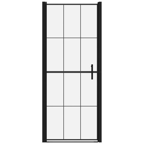 Porta per Doccia in Vetro Temperato 81x195 cm Nero - Foto 4