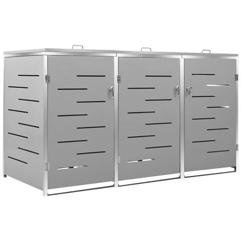 Copribidone per Spazzatura Triplo 207x77,5x112,5cm Acciaio Inox - Foto 1