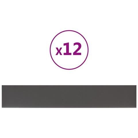 Pannelli Murali 12 Pz Grigi 90x15 Cm In Similpelle 1,62 M - Foto 1