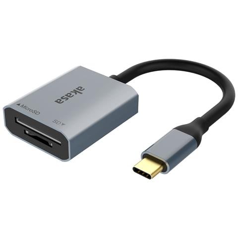 AK-CR-10BK lettore di schede USB 3.2 Gen 2 (3.1 Gen 2) Type-C Nero, Argento - Foto 1
