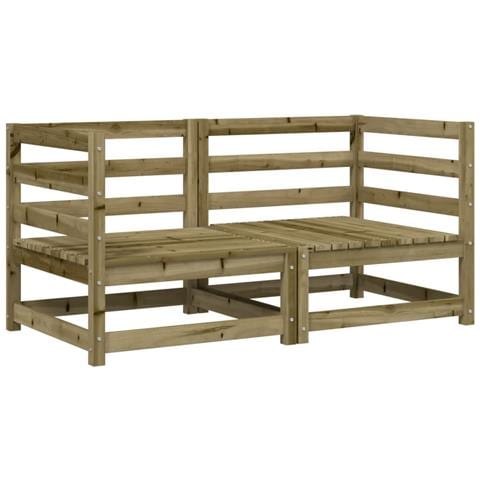 Divani Angolare Giardino 2pz 70x70x67 Cm Legno Pino Impregnato - Foto 2
