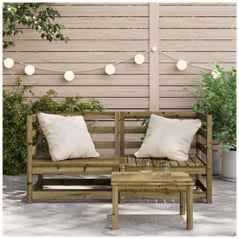 Divani Angolare Giardino 2pz 70x70x67 Cm Legno Pino Impregnato - Foto 3